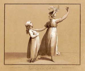 Porträt von Sarah Siddons, die ein Gedicht von Samuel Rogers am 27. April 1795 rezitiert